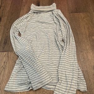 Grey and black striped turtleneck